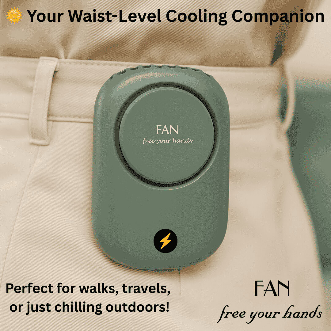 Portable Waist Hanging Fan Mini Neck Fans with Adjustable Bladeless USB Rechargeable Sports Cooling Fan (SB2501F)_000310